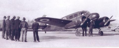 Vintage photograph of plane on runway